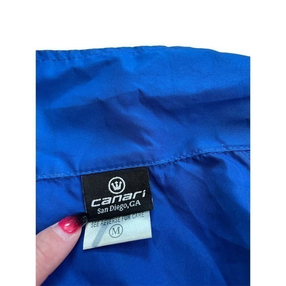 Canari Long Sleeve Full Zip Cycling Jacket Men's M Blue Zipper Back - Picture 6 of 7